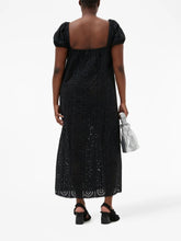 Load image into Gallery viewer, BRODERIE ANGLAISE MIDI DRESS BLACK