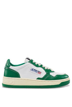 Load image into Gallery viewer, MEDALIST LOW BICOLOR SNEAKERS IN WHITE AND GREEN LEATHER