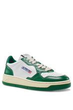 Load image into Gallery viewer, MEDALIST LOW BICOLOR SNEAKERS IN WHITE AND GREEN LEATHER