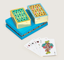 Load image into Gallery viewer, AFRICAN  SAVANNA BRIDGE CARDS BLUE