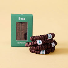 Load image into Gallery viewer, SILK SCRUNCHIES BROWN