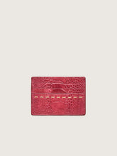 Load image into Gallery viewer, CARDHOLDER FLAME RED OSTRICH SHIN