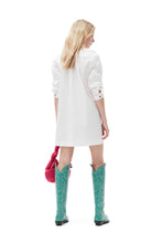 Load image into Gallery viewer, COTTON POPLIN SQUARE NECK MINI DRESS BRIGHT WHITE