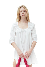 Load image into Gallery viewer, COTTON POPLIN SQUARE NECK MINI DRESS BRIGHT WHITE