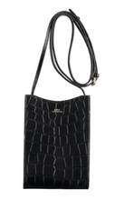 Load image into Gallery viewer, JAMIE NECK POUCH BLACK EMBOSSED
