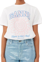 Load image into Gallery viewer, BASIC JERSEY FLOWER RELAXED T-SHIRT BRIGHT WHITE
