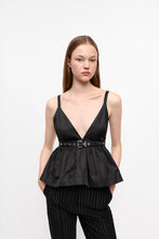 Load image into Gallery viewer, DUCHESSE NYLON STRAP TOP BLACK