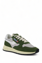 Load image into Gallery viewer, REELWIND LOW SNEAKERS IN GREEN AND WHITE NYLON AND SUEDE