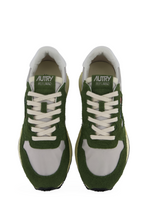 Load image into Gallery viewer, REELWIND LOW SNEAKERS IN GREEN AND WHITE NYLON AND SUEDE