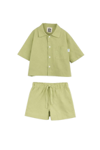Load image into Gallery viewer, KIDS POPLIN SUMMER PYJAMA SET CHARTREUSE