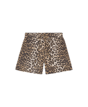 Load image into Gallery viewer, PRINTED COTTON ELASTICATED SHORTS BIG LEOPARD ALMOND