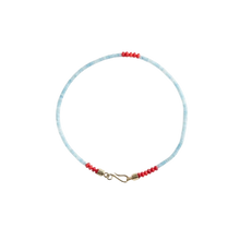 Load image into Gallery viewer, ROSA BEADED NECKLACE AQUAMARINE CORAL
