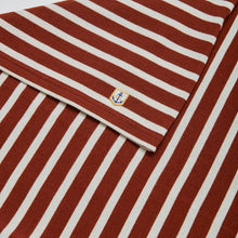 Load image into Gallery viewer, LONG SLEEVE STRIPED BRETON T-SHIRT SEQUOIA BROWN/OFF WHITE