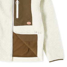 Load image into Gallery viewer, ZIPPED SHERPA JACKET OFF WHITE/KHAKI