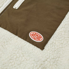 Load image into Gallery viewer, ZIPPED SHERPA JACKET OFF WHITE/KHAKI