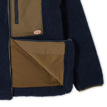 Load image into Gallery viewer, ZIPPED SHERPA JACKET NAVY/KHAKI