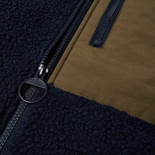 Load image into Gallery viewer, ZIPPED SHERPA JACKET NAVY/KHAKI