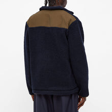 Load image into Gallery viewer, ZIPPED SHERPA JACKET NAVY/KHAKI