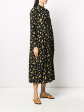 Load image into Gallery viewer, SHIRT DRESS PRINTED CREPE BLACK