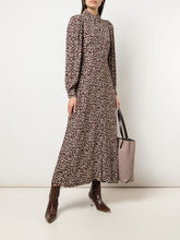 Load image into Gallery viewer, MAXI DRESS PRINTED CREPE CHOCOLATE