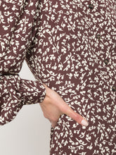 Load image into Gallery viewer, MAXI DRESS PRINTED CREPE CHOCOLATE