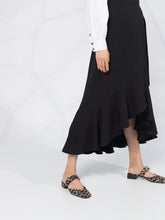 Load image into Gallery viewer, WRAP SKIRT HEAVY CREPE BLACK