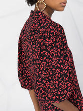 Load image into Gallery viewer, SHIRT DRESS PRINTED CREPE BLACK/RED