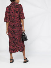 Load image into Gallery viewer, SHIRT DRESS PRINTED CREPE BLACK/RED