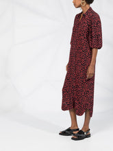 Load image into Gallery viewer, SHIRT DRESS PRINTED CREPE BLACK/RED