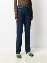 Load image into Gallery viewer, HIGH WAISTED BASIC DENIM JEANS DARK INDIGO