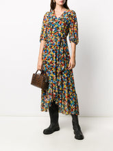 Load image into Gallery viewer, WRAP DRESS PRINTED MESH MULTICOLOUR
