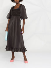 Load image into Gallery viewer, MAXI DRESS SEERSUCKER CHECK BLACK