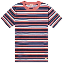 Load image into Gallery viewer, HERITAGE STRIPED T-SHIRT ROSEWOOD/NAVY/OZERO BLUE