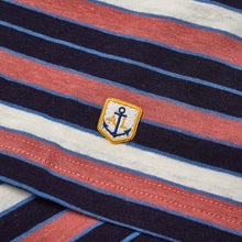 Load image into Gallery viewer, HERITAGE STRIPED T-SHIRT ROSEWOOD/NAVY/OZERO BLUE