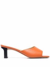 Load image into Gallery viewer, KATTI NAPPA LEATHER MULE SANDAL SAFFRON