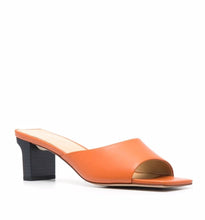 Load image into Gallery viewer, KATTI NAPPA LEATHER MULE SANDAL SAFFRON