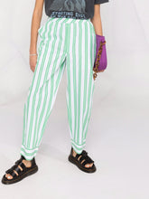 Load image into Gallery viewer, PANTS STRIPE COTTON KELLY GREEN
