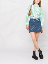 Load image into Gallery viewer, WRAP SHIRT STRIPE COTTON KELLY GREEN