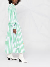 Load image into Gallery viewer, SMOCK DRESS STRIPE COTTON KELLY GREEN