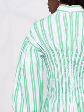 Load image into Gallery viewer, SMOCK DRESS STRIPE COTTON KELLY GREEN
