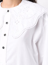 Load image into Gallery viewer, OVERSIZED DRESS BRODERIE ANGLAISE BRIGHT WHITE