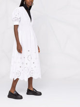 Load image into Gallery viewer, SMOCK DRESS BRODERIE ANGLAISE BRIGHT WHITE