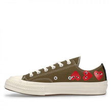 Load image into Gallery viewer, KHAKI LOW TOP MULTI HEART CONVERSE
