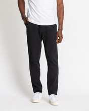 Load image into Gallery viewer, COTTON HERRINGBONE STRAIGHT LEG BLACK TROUSER