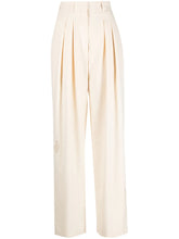 Load image into Gallery viewer, MARIKA CREME HIGH WAIST WIDE LEG SUIT PANTS WITH FRONT PLEATS
