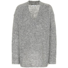 Load image into Gallery viewer, GREY VNECK MOHAIR PULLOVER