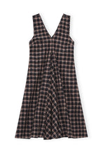 Load image into Gallery viewer, MIDI DRESS SEERSUCKER CHECK FOSSIL