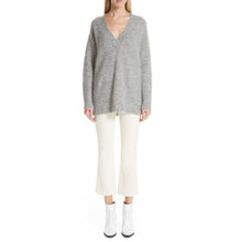 Load image into Gallery viewer, GREY VNECK MOHAIR PULLOVER