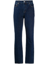 Load image into Gallery viewer, HIGH WAISTED BASIC DENIM JEANS DARK INDIGO
