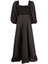 Load image into Gallery viewer, MAXI DRESS SEERSUCKER CHECK BLACK